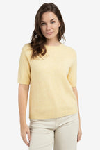 Yaya 01-000458-602 Reed Yellow Melange Short Sleeve Jumper