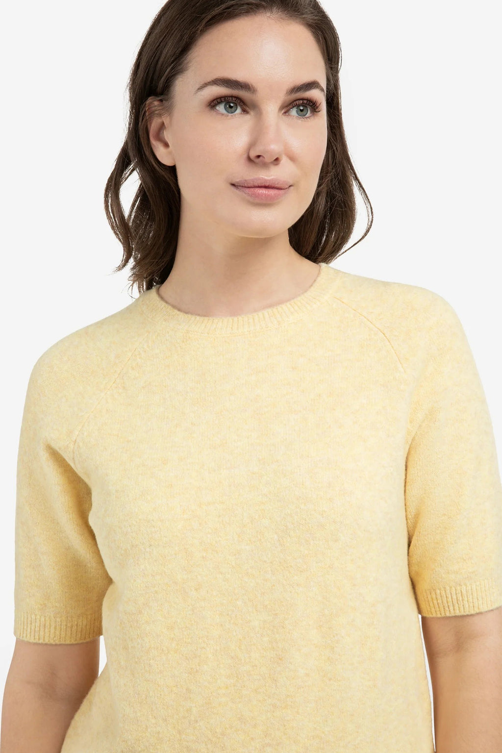 Yaya 01-000458-602 Reed Yellow Melange Short Sleeve Jumper