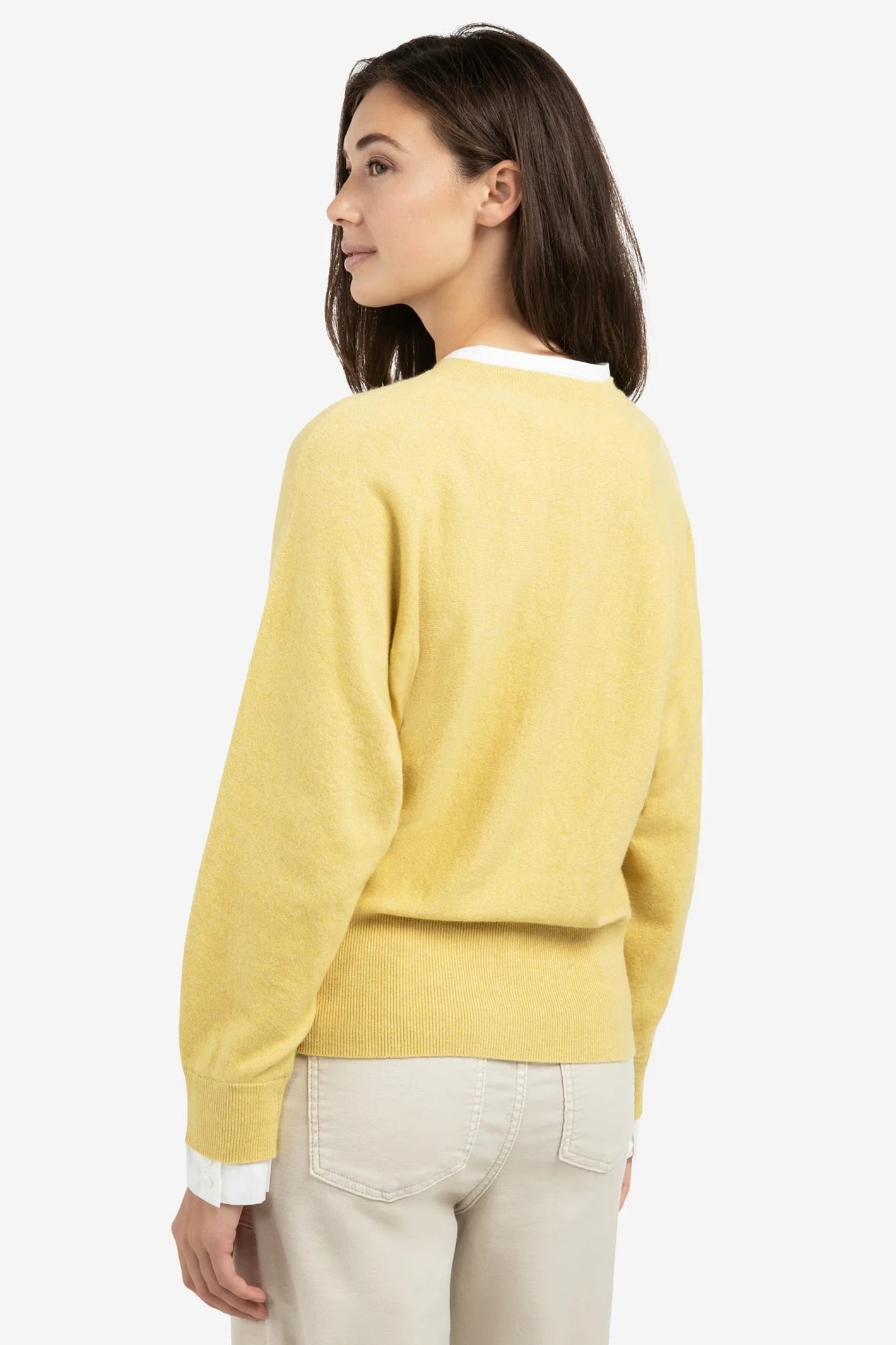 Yaya 01-000546-601 Dried Green Moss Melange Twofer Cotton Jumper