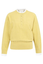 Yaya 01-000546-601 Dried Green Moss Melange Twofer Cotton Jumper