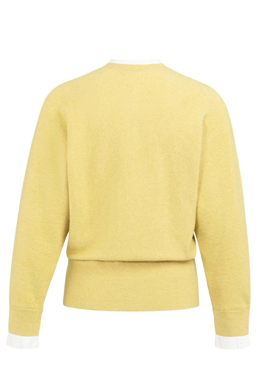 Yaya 01-000546-601 Dried Green Moss Melange Twofer Cotton Jumper