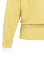 Yaya 01-000546-601 Dried Green Moss Melange Twofer Cotton Jumper