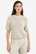 Yaya 01-000551-602 Kit Beige Chunky Knit Short Sleeve Jumper