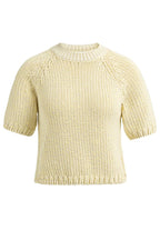 Yaya 01-000551-602 Reed Yellow Dessin Chunky Knit Short Sleeve Jumper