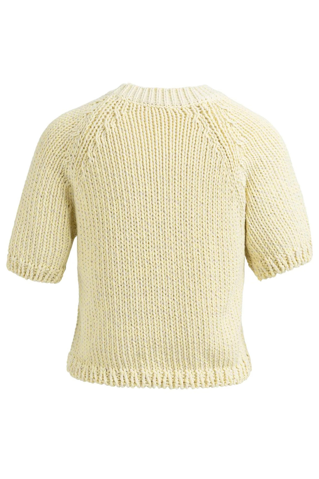 Yaya 01-000551-602 Reed Yellow Dessin Chunky Knit Short Sleeve Jumper