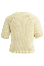 Yaya 01-000551-602 Reed Yellow Dessin Chunky Knit Short Sleeve Jumper