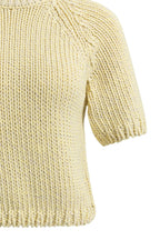 Yaya 01-000551-602 Reed Yellow Dessin Chunky Knit Short Sleeve Jumper