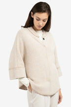 Yaya 01-010141-601 Oxford Tan Brown Dessin Chunky Knit Cardigan