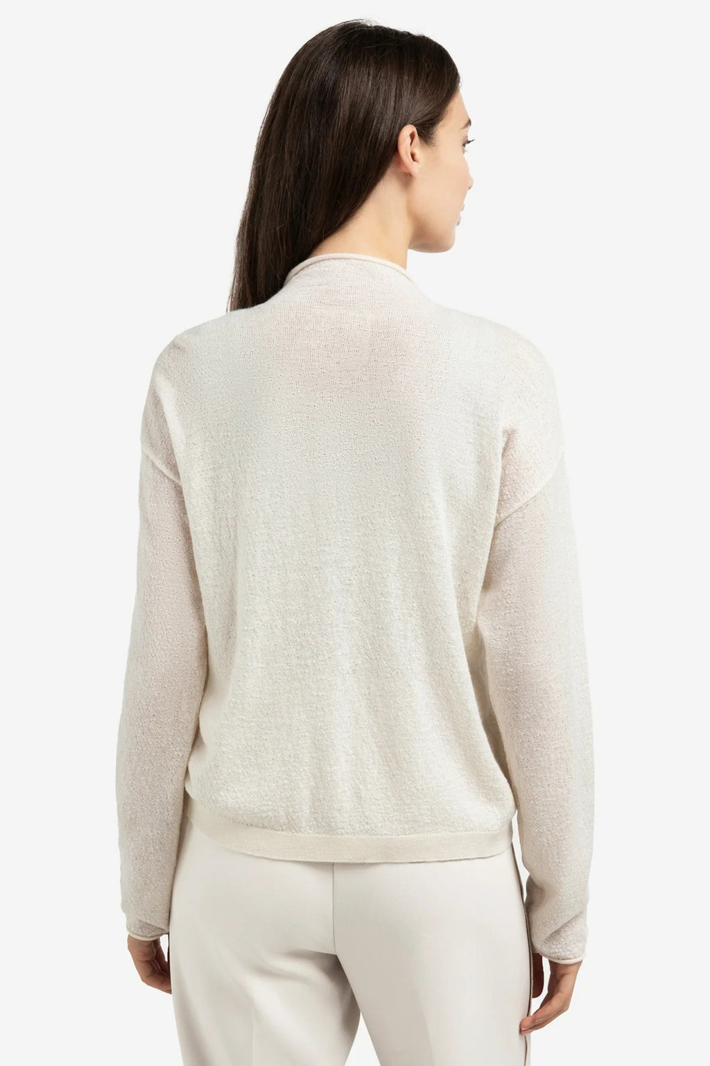 Yaya 01-010143-602 Kit Beige Zip Front High Neck Cardigan