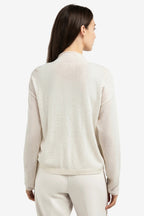 Yaya 01-010143-602 Kit Beige Zip Front High Neck Cardigan