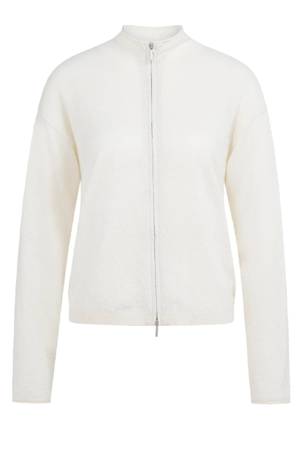Yaya 01-010143-602 Kit Beige Zip Front High Neck Cardigan