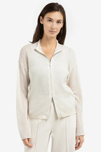 Yaya 01-010143-602 Kit Beige Zip Front High Neck Cardigan