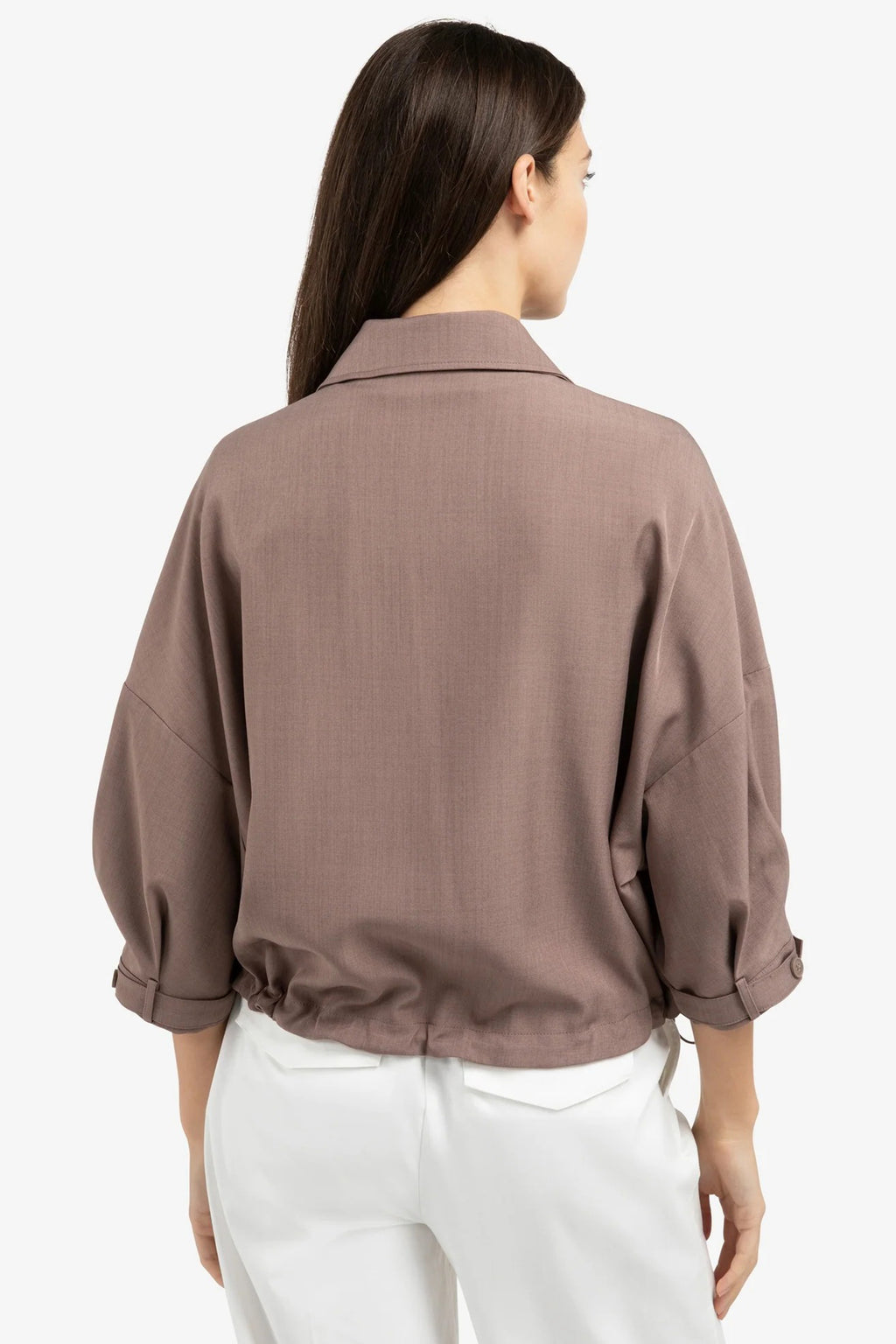 Yaya 01-201206-603 Deep Taupe Brown Shirt Jacket