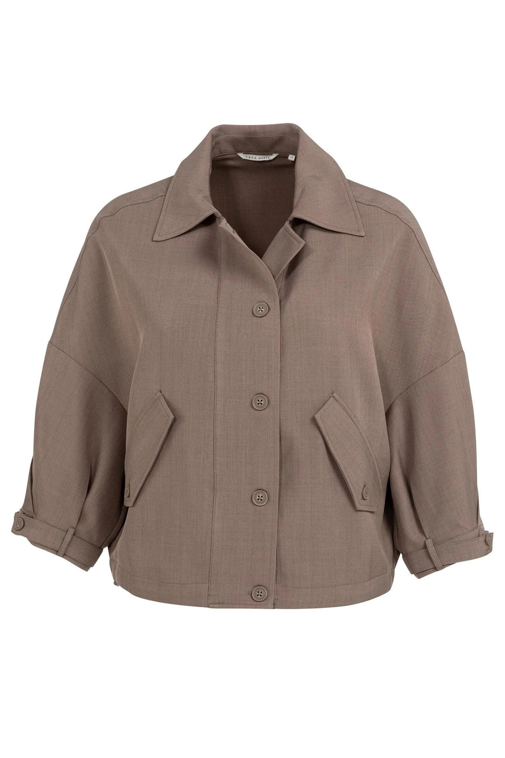 Yaya 01-201206-603 Deep Taupe Brown Shirt Jacket