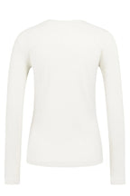Yaya 01-709348-601 Snowfall White Ribbed Long Sleeve Cotton Top