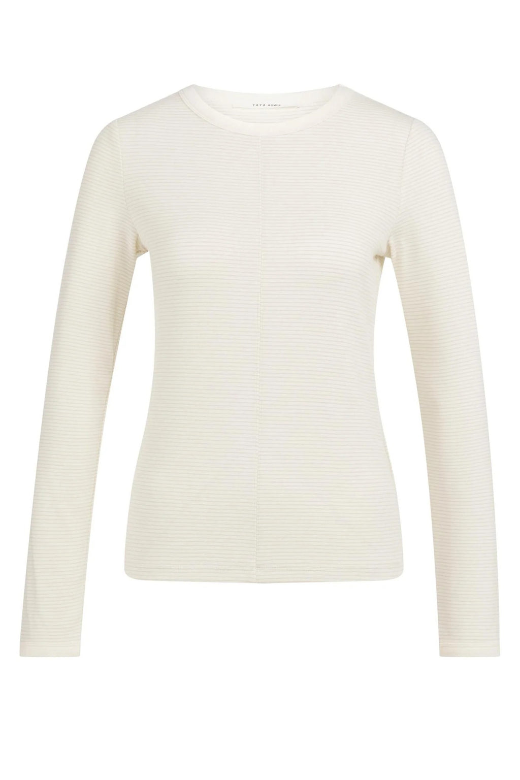 Yaya 01-709352-602 Kit Beige Dessin Stripe Long Sleeve Top