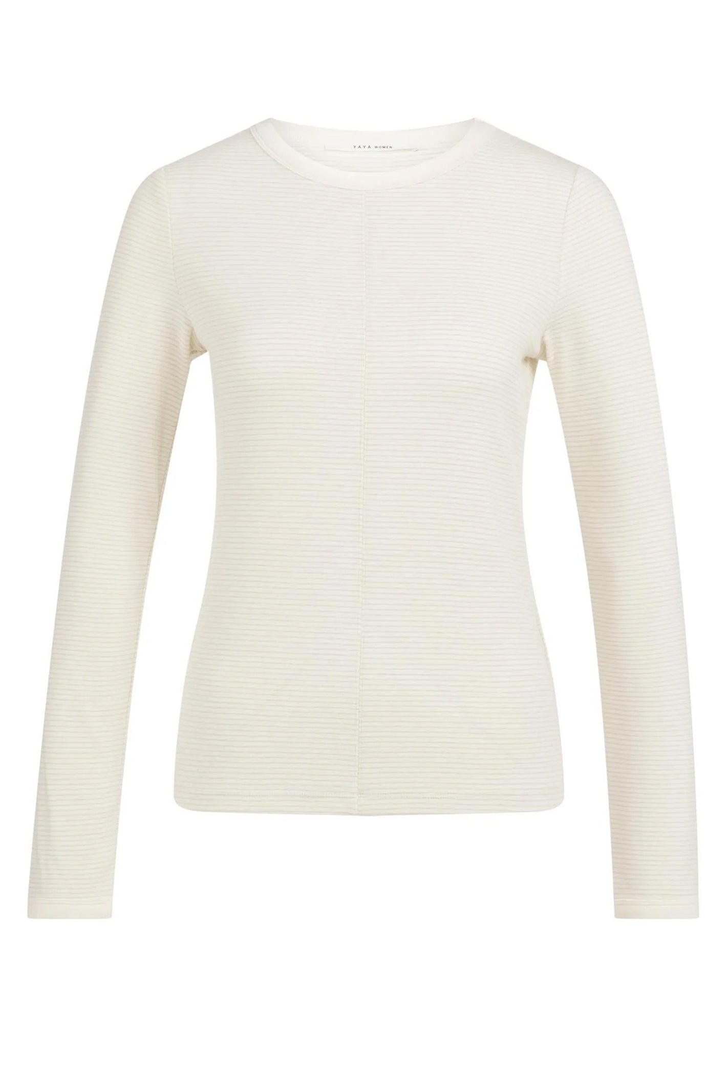 Yaya 01-709352-602 Kit Beige Dessin Stripe Long Sleeve Top