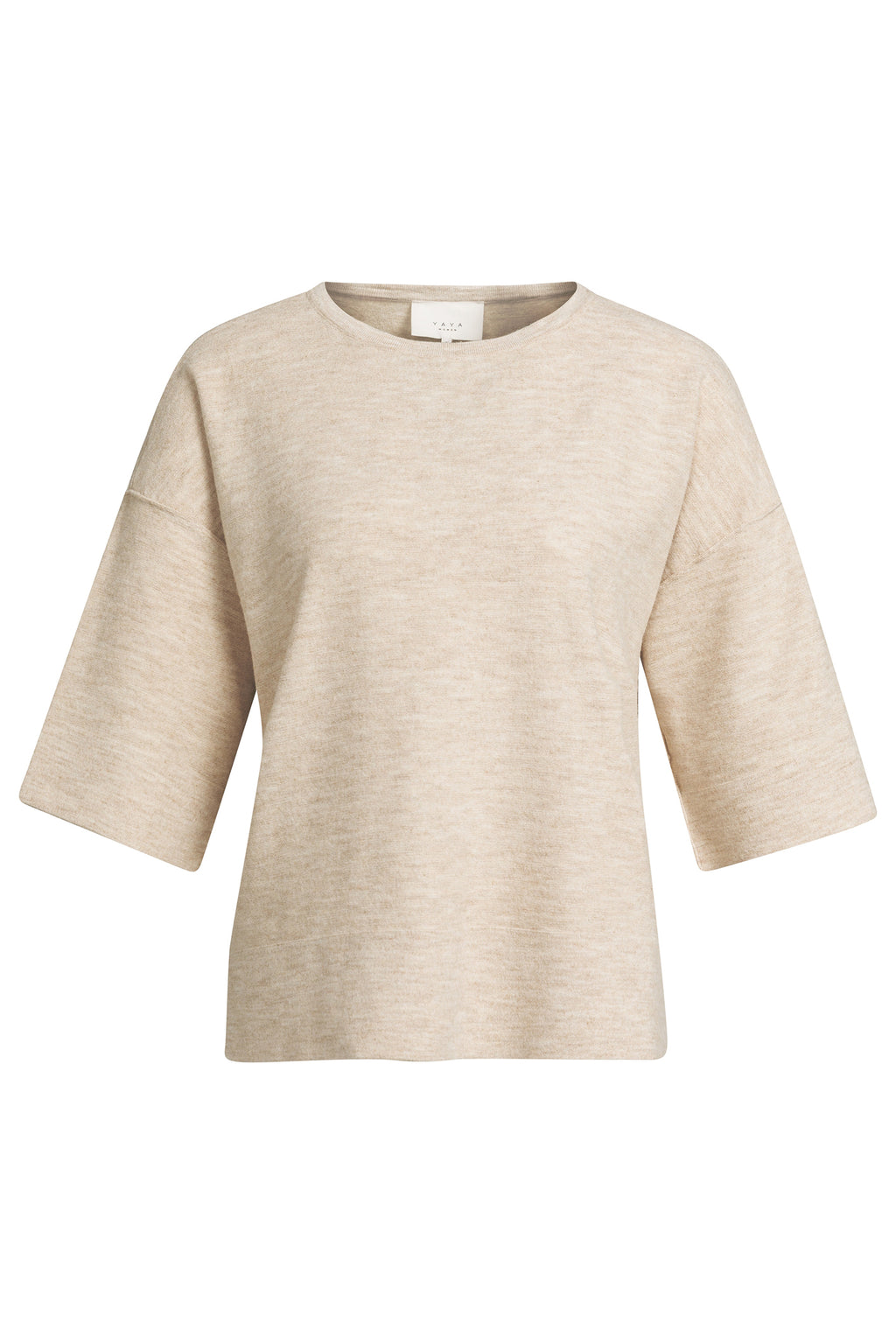Yaya Beige Melange Top 01-000621-608, front packshot