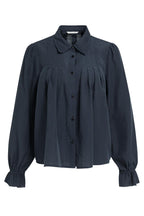 Yaya Cat Black Sheer Pleated Blouse 01-201246-609, front packshot