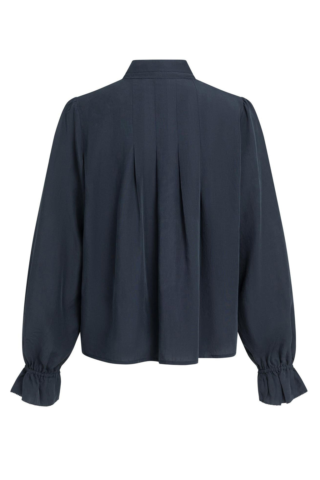 Yaya Cat Black Sheer Pleated Blouse 01-201246-609, back packshot