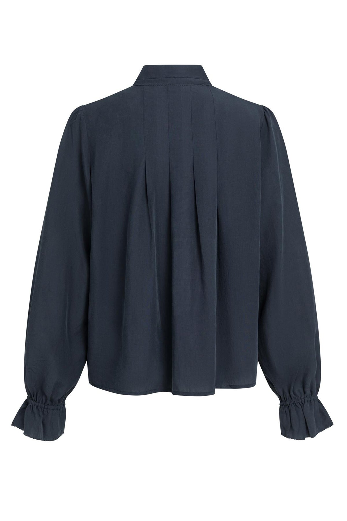 Yaya Cat Black Sheer Pleated Blouse 01-201246-609, back packshot