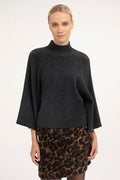 Yaya Cocoa Leopard Mini Skirt 01-401103-610, front view on model
