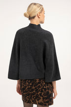 Yaya Cocoa Leopard Mini Skirt 01-401103-610, back view on model