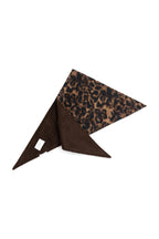 Yaya Cocoa Brown Dessin Reversible Leopard Triangle Scarf 03-501063-610, flat packshot showing both sides