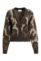 Yaya Cocoa Brown Dessin Wool Batwing Cardigan 01-010182-610, front packshot