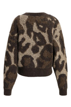 Yaya Cocoa Brown Dessin Wool Batwing Cardigan 01-010182-610, back packshot