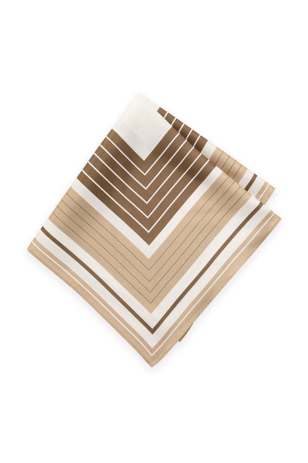 Yaya Cornstalk Brown Dessin Striped Border Scarf 03-501058-609, folded flat view