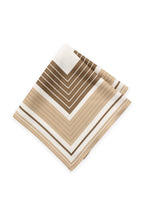 Yaya Cornstalk Brown Dessin Striped Border Scarf 03-501058-609, folded flat view