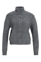 Yaya Dark Anthracite Melange Button Cardigan 01-010179-610, front packshot