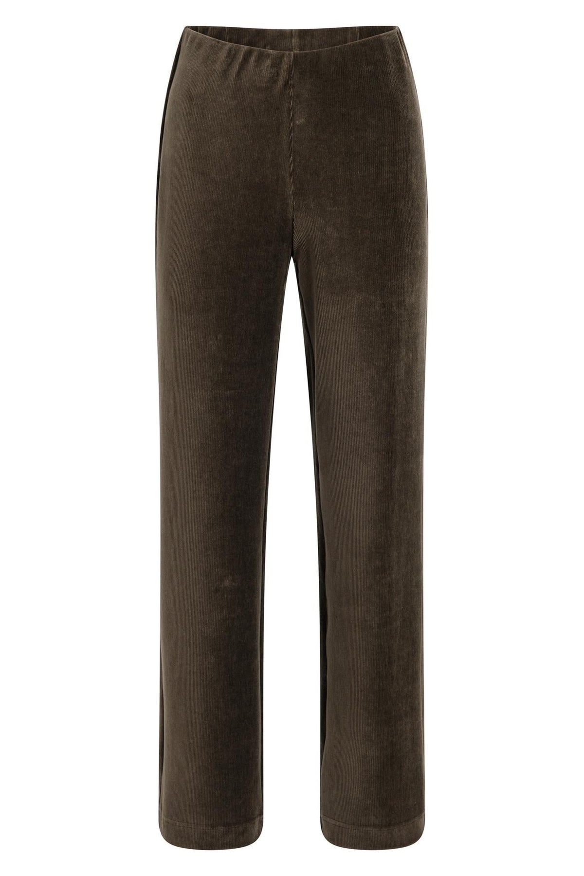 Yaya Delicioso Brown Wide Leg Trousers 01-309292-610, front packshot