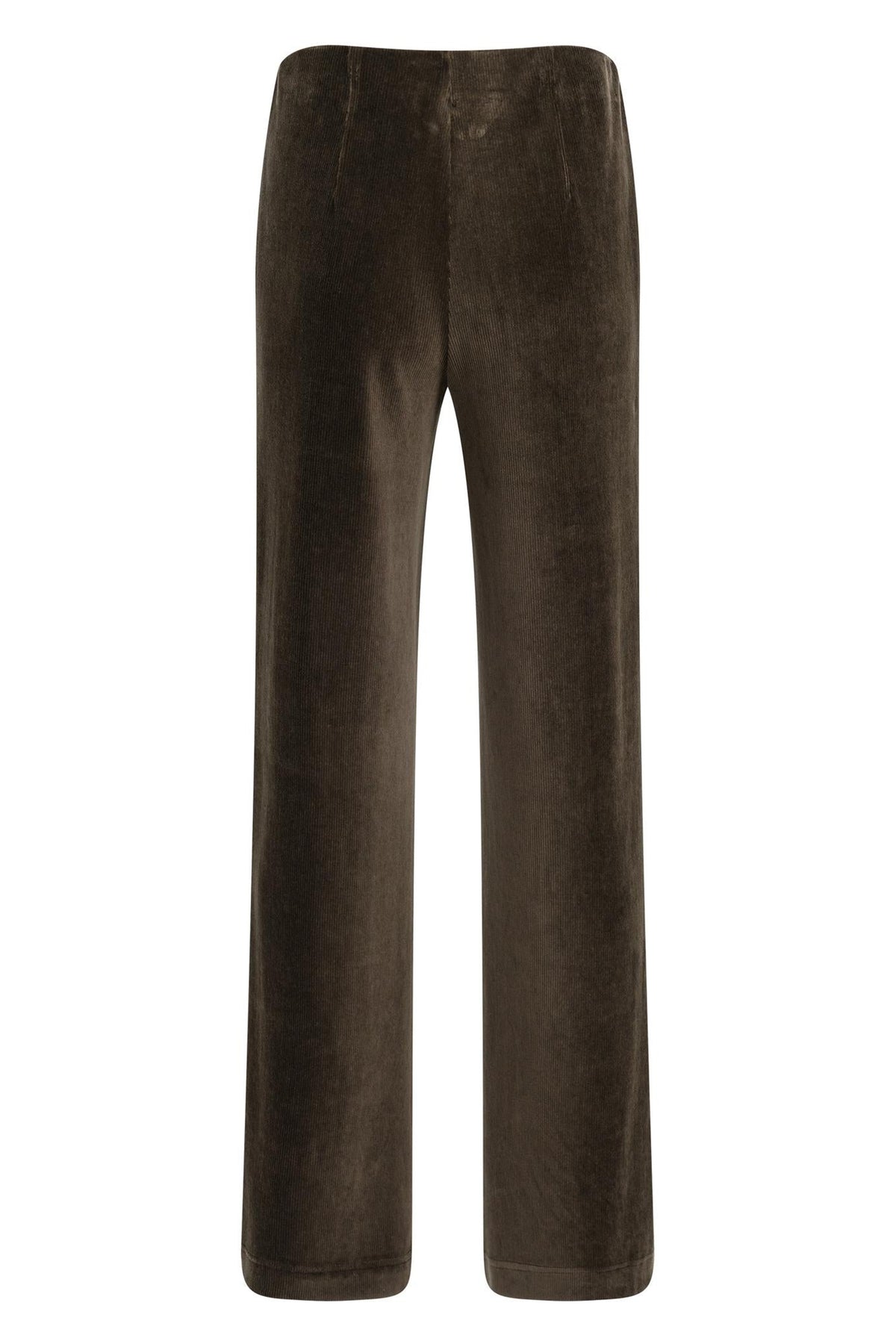 Yaya Delicioso Brown Wide Leg Trousers 01-309292-610, back packshot