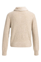 Yaya Light Beige Melange Detachable Collar Cardigan 01-010185-610, back view