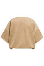 Yaya Otter Brown Suedine Jacket 02-009081-608, back packshot