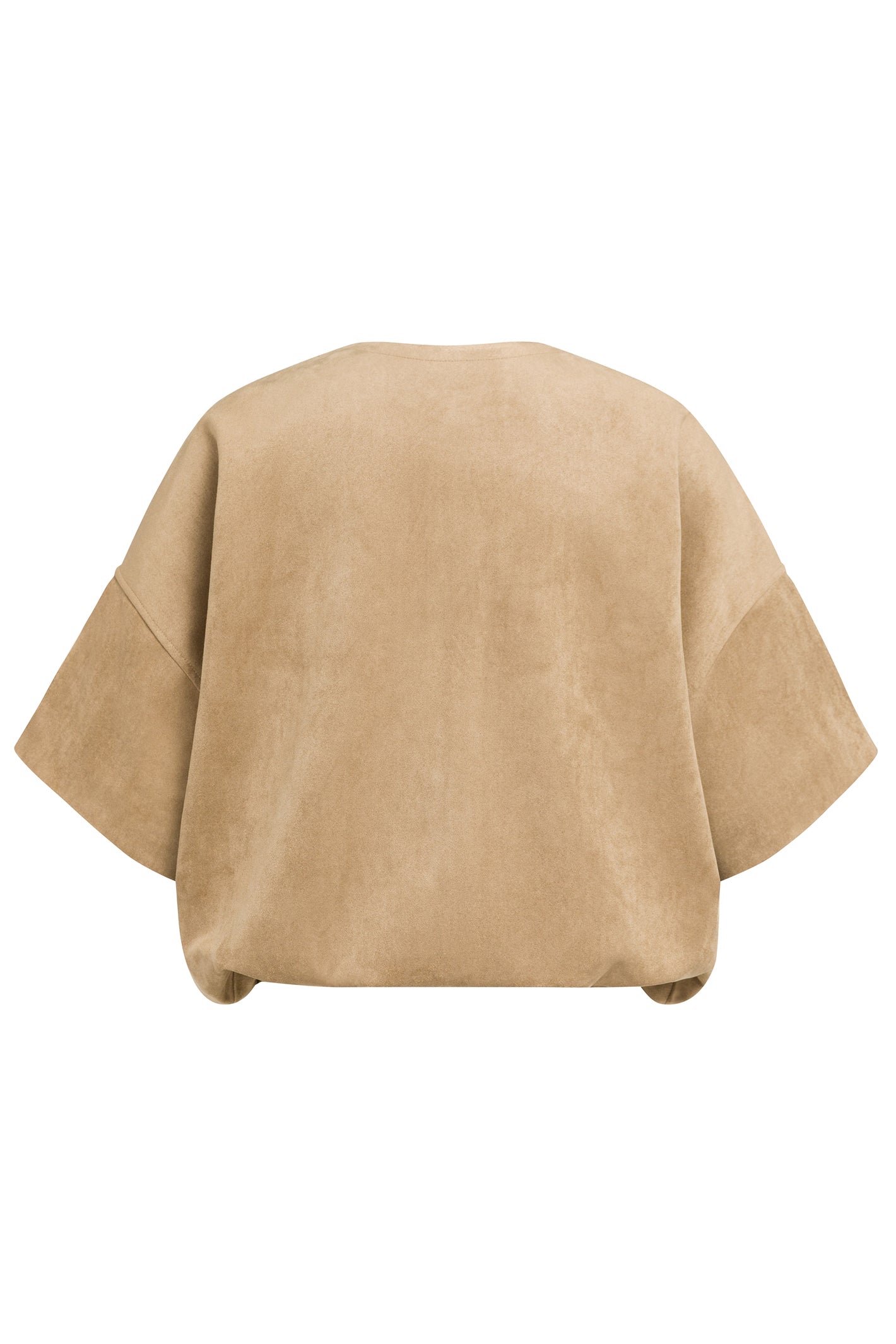 Yaya Otter Brown Suedine Jacket 02-009081-608, back packshot