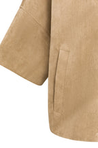 Yaya Otter Brown Suedine Jacket 02-009081-608, sleeve detail