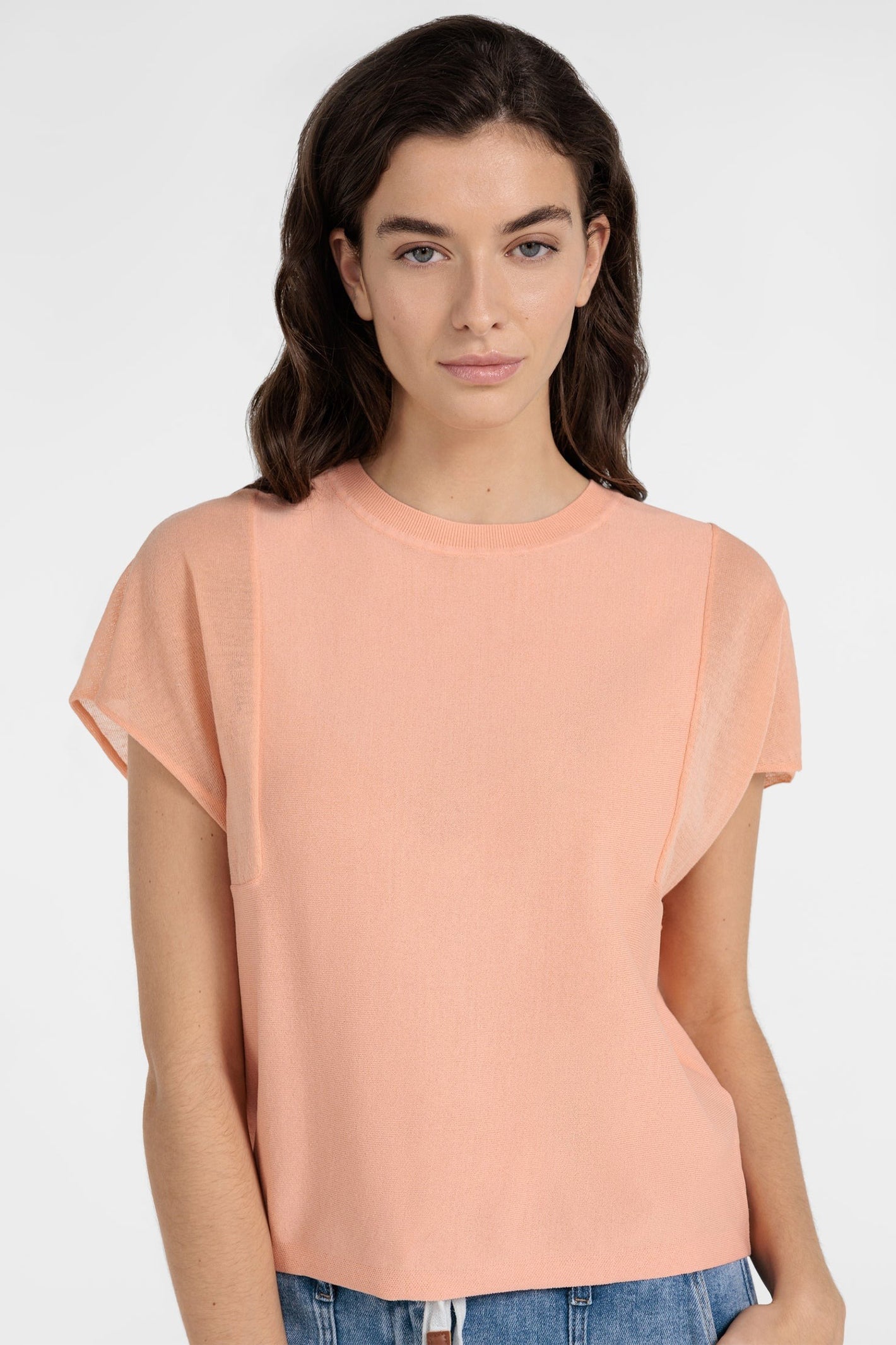 YAYA 01-000578-604 Peach Palazzo Orange T-Shirt