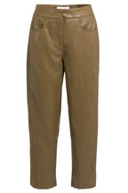 Yaya Teak Brown Faux Leather Trousers 01-309289-608, front packshot