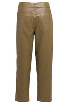 Yaya Teak Brown Faux Leather Trousers 01-309289-608, back packshot