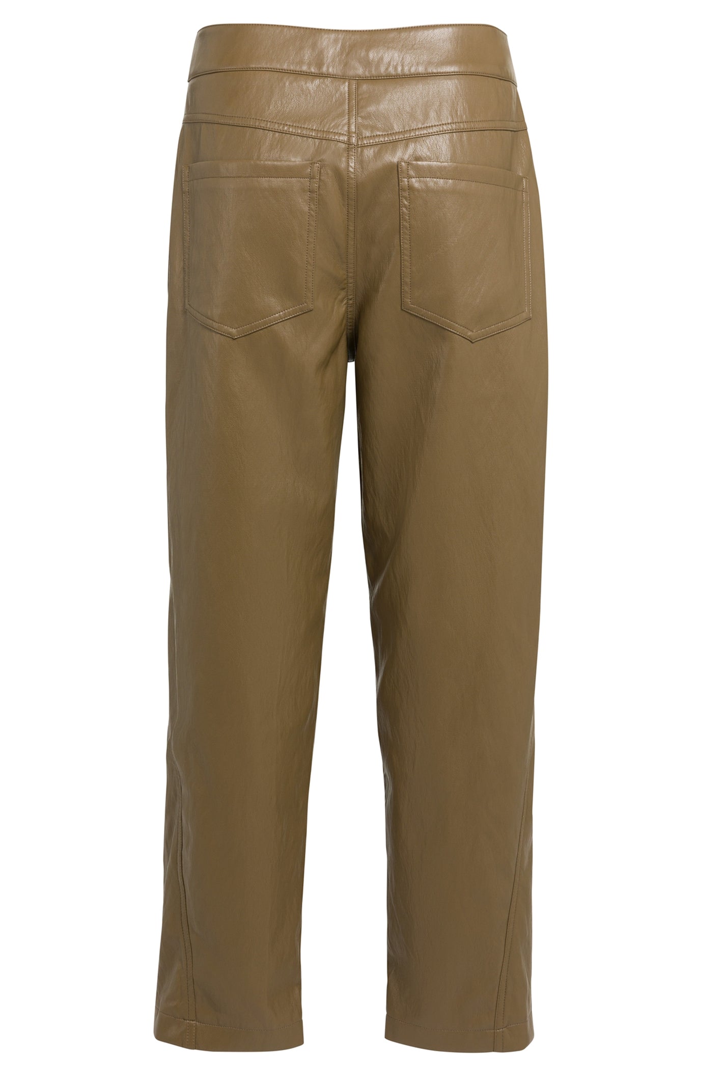 Yaya Teak Brown Faux Leather Trousers 01-309289-608, back packshot