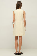 Yerse 44853 Ecru Cream Sleeveless Linen Dress