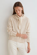 Yerse Daff Crudo Beige Cowl Neck Jumper 45532, front view
