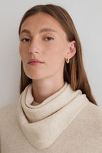 Yerse Daff Crudo Beige Cowl Neck Jumper 45532, cowl neck close-up