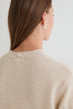 Yerse Daff Crudo Beige Cowl Neck Jumper 45532, back neckline detail