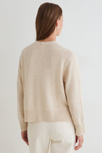 Yerse Daff Crudo Beige Cowl Neck Jumper 45532, back view