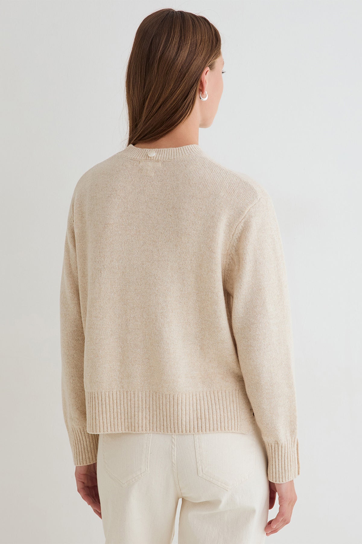 Yerse Daff Crudo Beige Cowl Neck Jumper 45532, back view