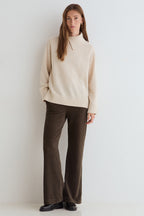 Yerse Dobra Khaki Cord Wide Leg Trousers 45455, front view